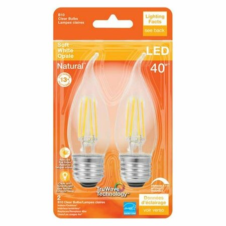 GLOWFLOW 40W G16.5 E12 LED Bulb, Soft White, 2PK GL3290477